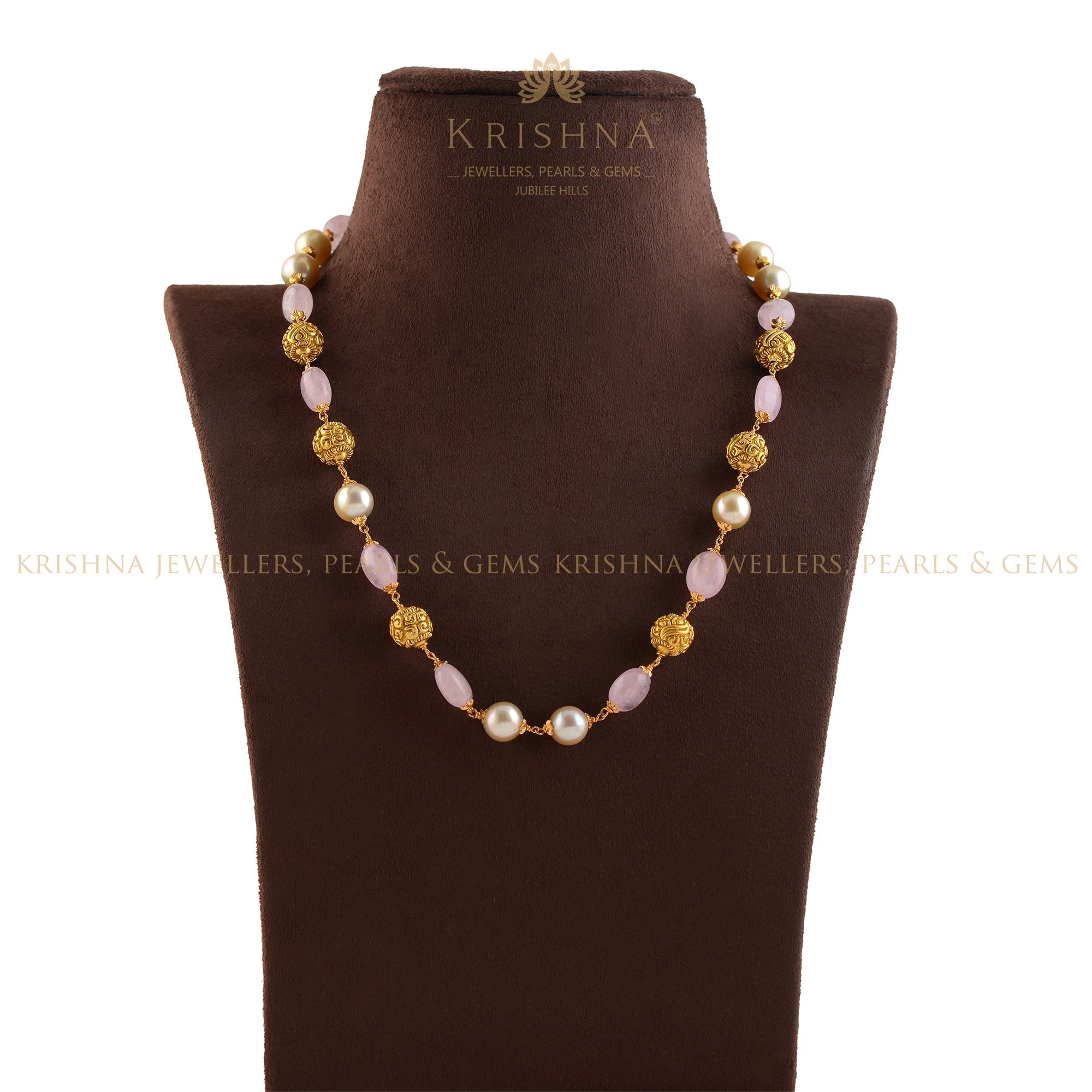 Premium South Sea Pearl and Beads Earrings in Gold - Krishna Jewellers Pearls and Gems