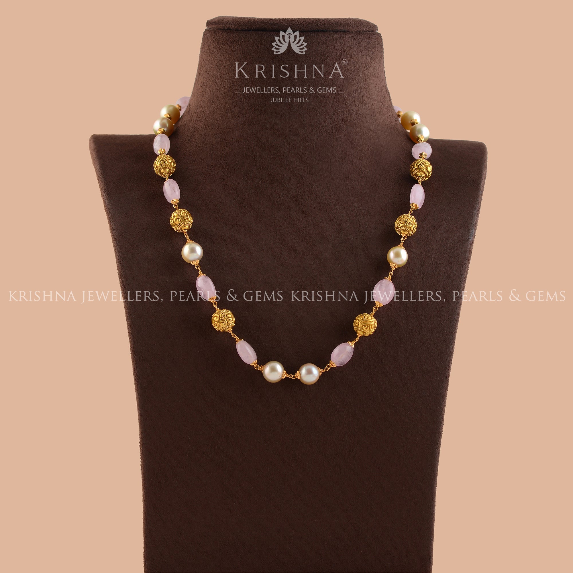 Premium South Sea Pearl and Beads Earrings in Gold - Krishna Jewellers Pearls and Gems