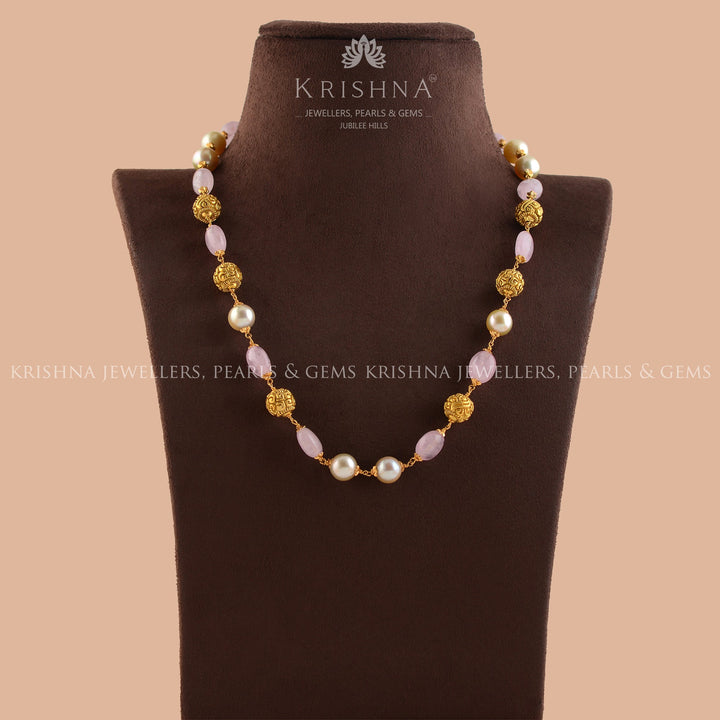 Premium South Sea Pearl and Beads Earrings in Gold - Krishna Jewellers Pearls and Gems