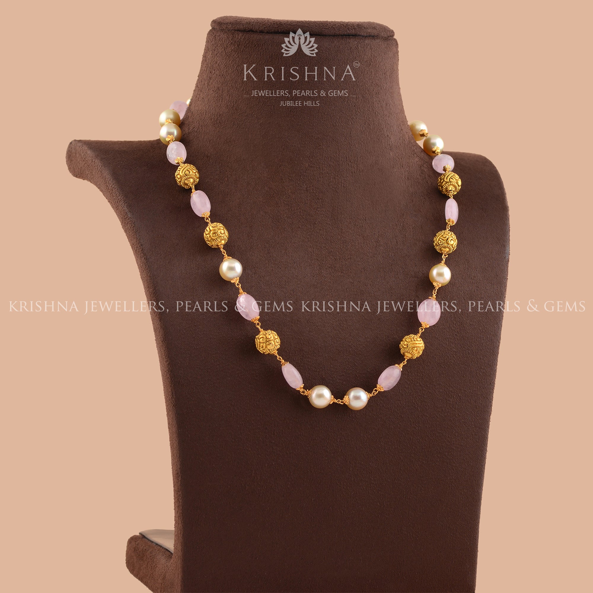 Premium South Sea Pearl and Beads Earrings in Gold - Krishna Jewellers Pearls and Gems