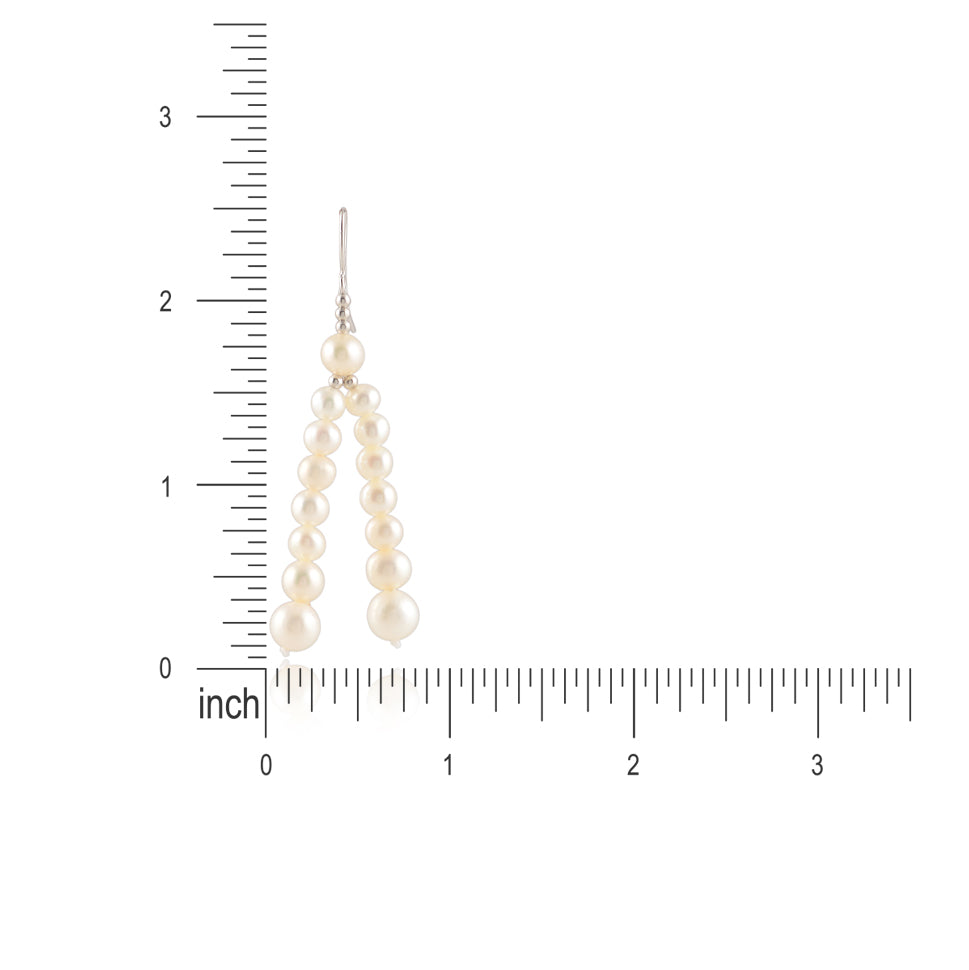 Twin cascading pearl strands (Pearl Drop Earrings)