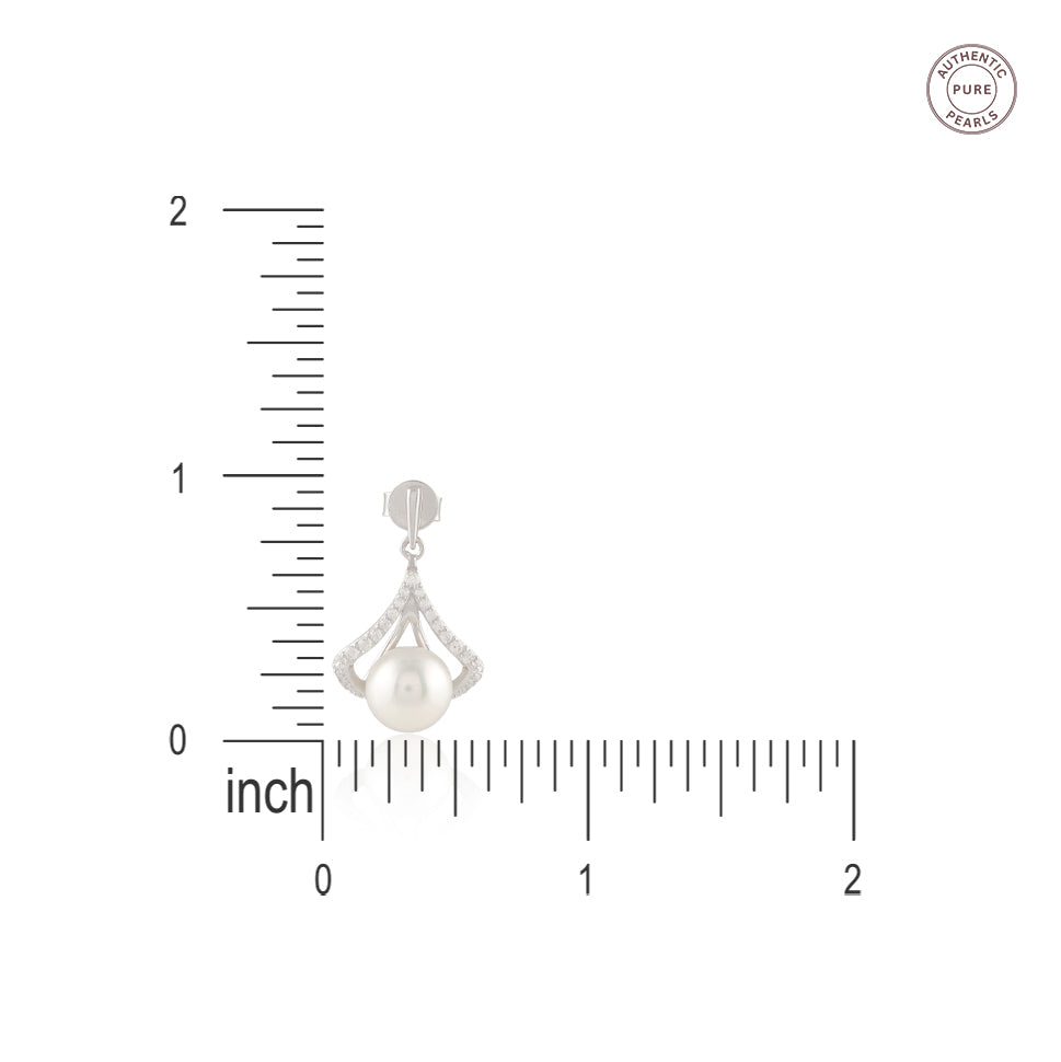 Pearl Crown Drop Earrings