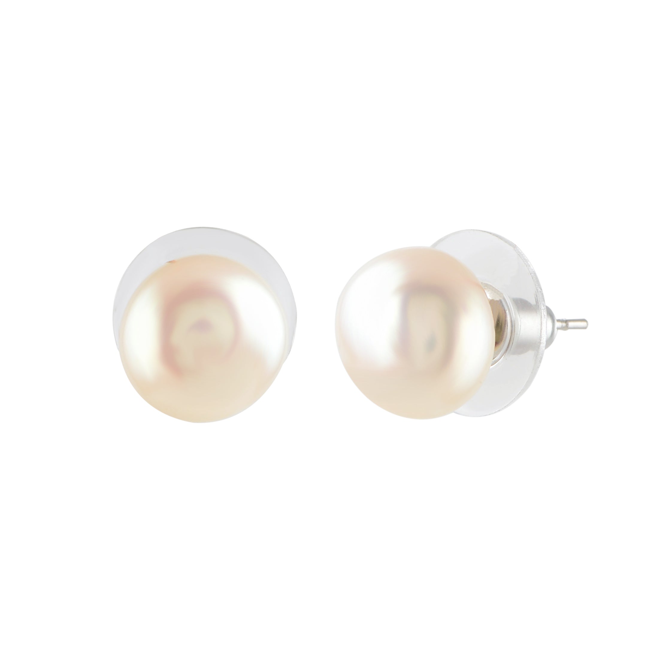 Timeless Fresh Water Button Pearl Earrings - Krishna Jewellers Pearls and Gems