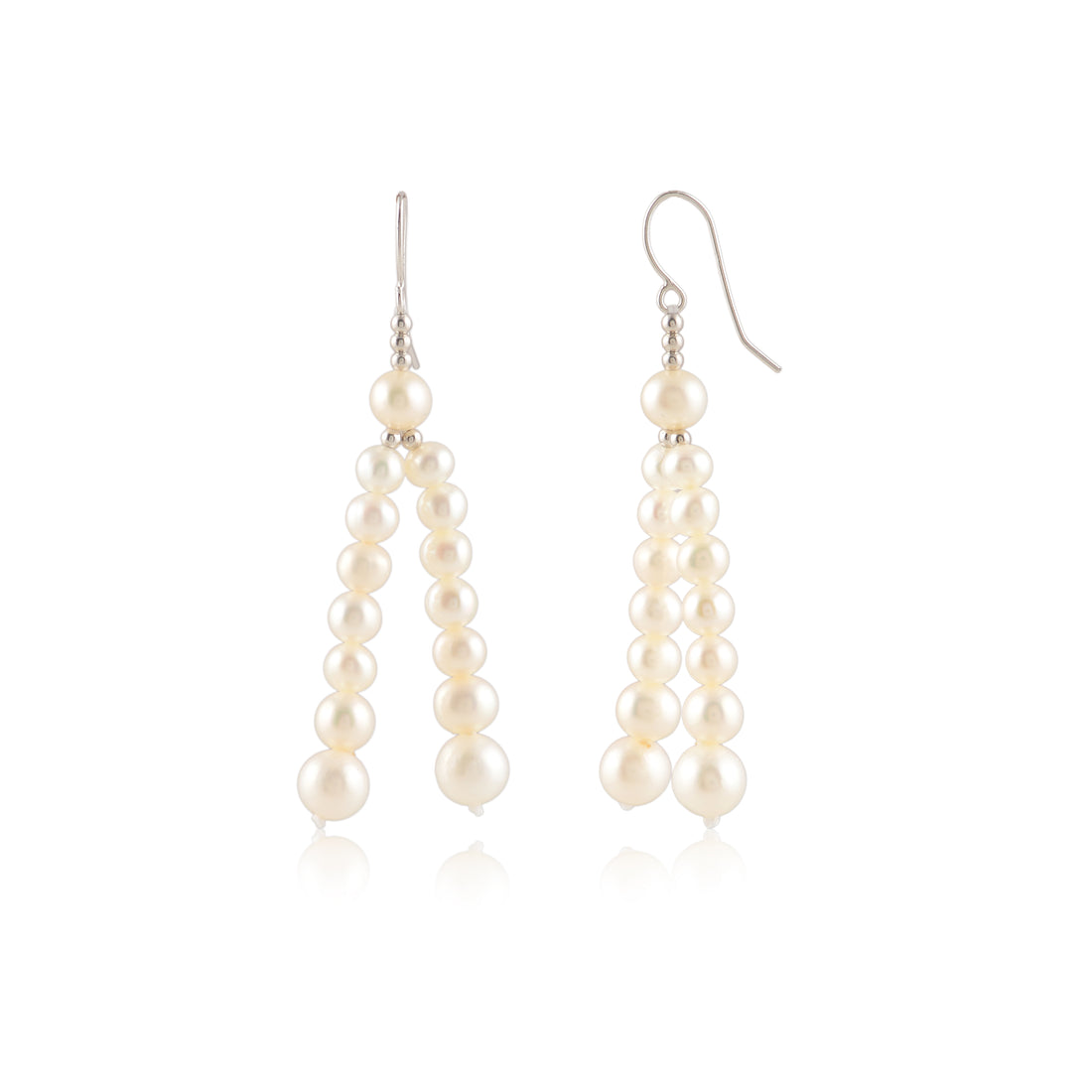 Twin cascading pearl strands (Pearl Drop Earrings)
