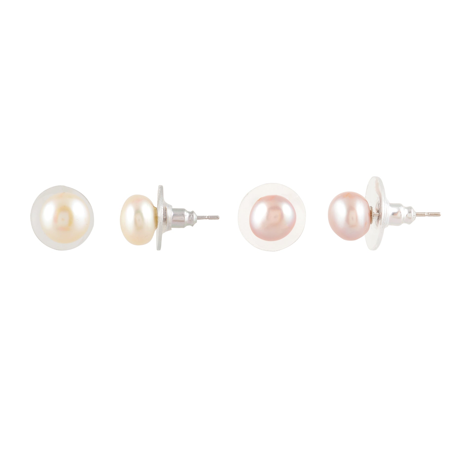 Signature White & Pink Pearl Stud Set