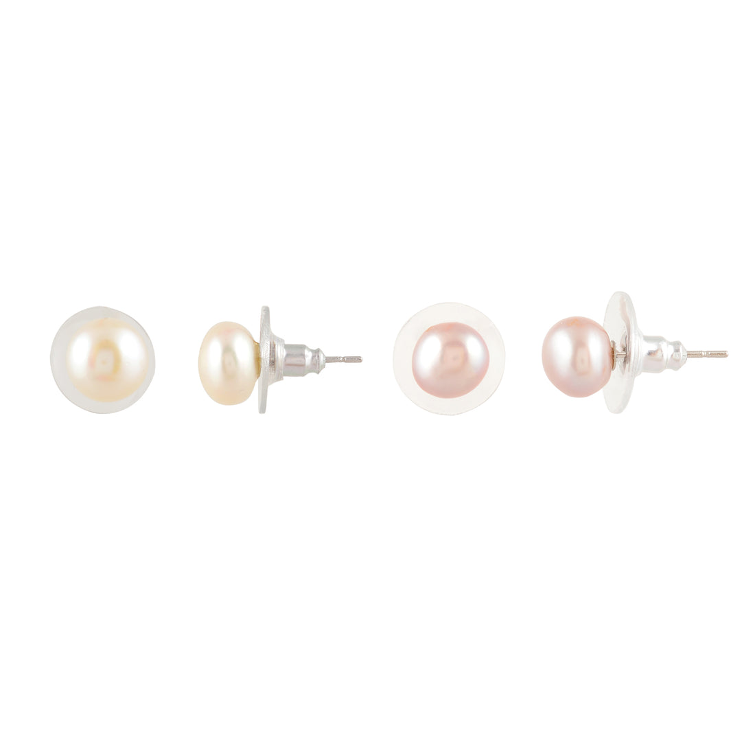 Signature White & Pink Pearl Stud Set