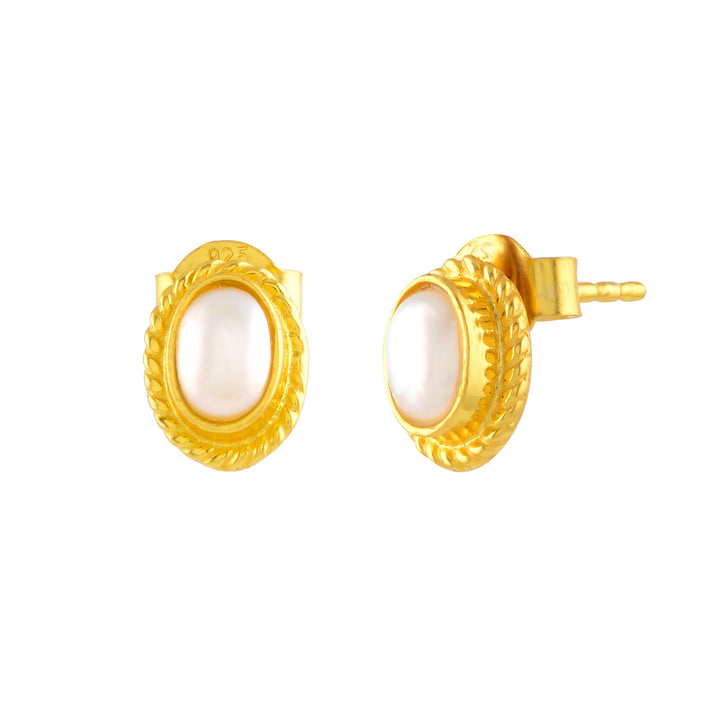 Beautiful Fresh Water Button Pearl Silver Earrings - Krishna Jewellers Pearls and Gems
