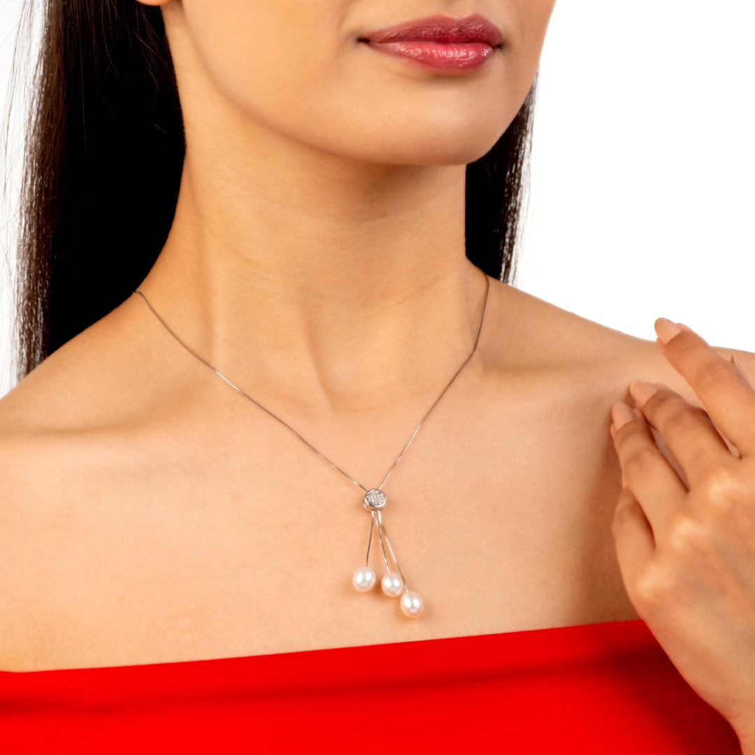 Triple Drop (Pearl Pendant Necklace)