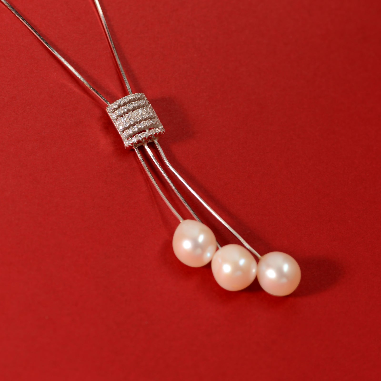 Pearl Cascade Slide Necklace
