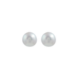 Classic White Freshwater Button Pearl Stud Earrings – Timeless Everyday Elegance