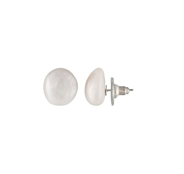 Pearl Stud earring in Silver - White