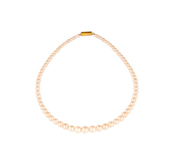 Graduated Peach Freshwater Pearl Necklace