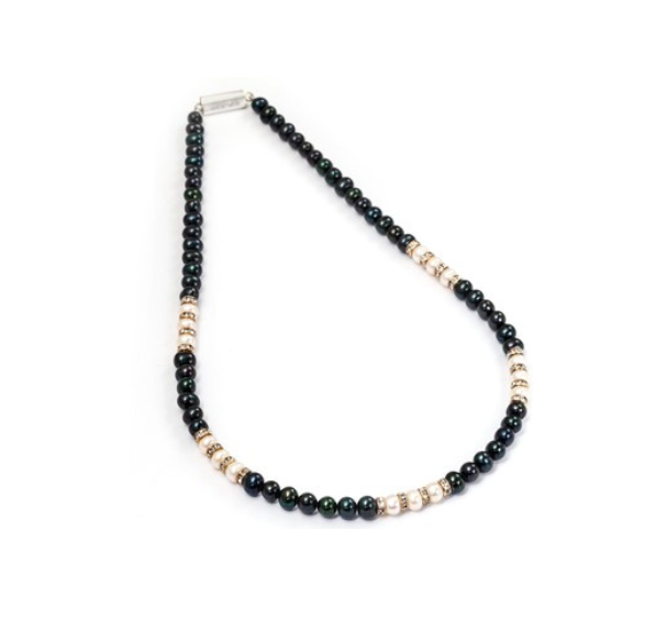 Green & White Freshwater Seed Pearl Mala