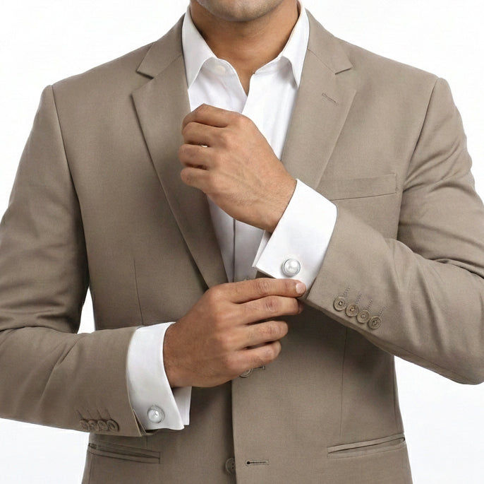 Pearl Round cufflinks (Pearl Cufflinks)