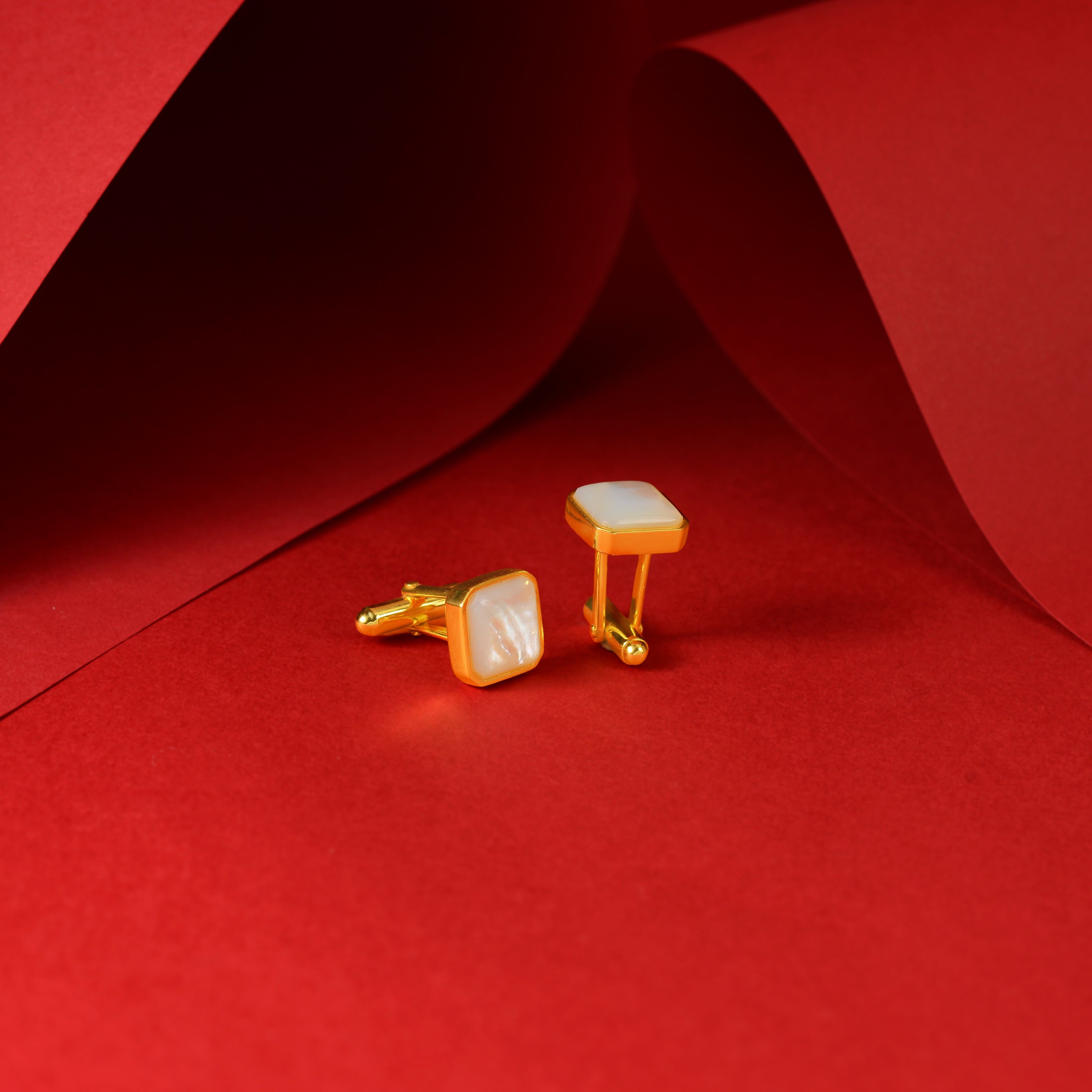 Square Pearl Cufflinks (pearl cufflink)