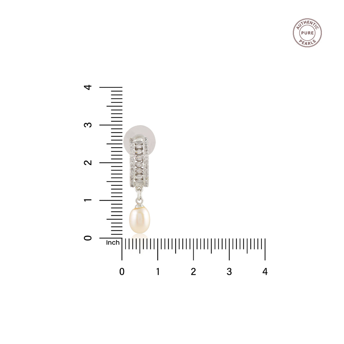 Cluster CZ Pearl Drop Earrings (Freshwater Pearl Earrings with CZ Accents in Silver)