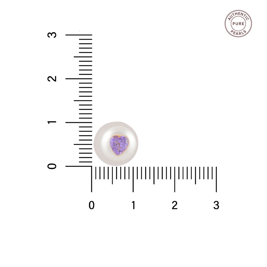 Lilac Heart Pearl studs ( Lavender Heart CZ Button Pearl Stud Earrings )