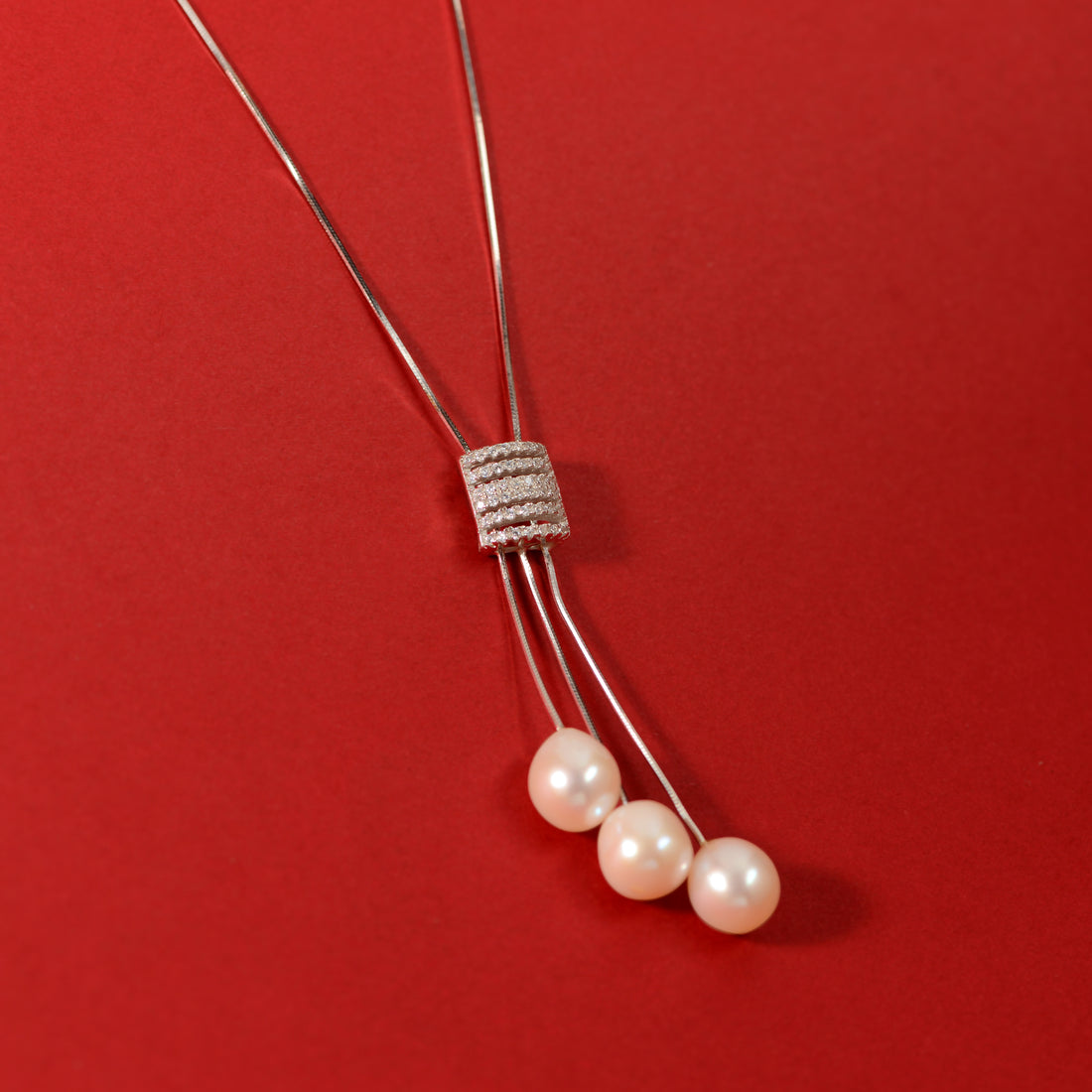 Pearl Cascade Slide Necklace
