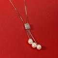 Pearl Cascade Slide Necklace