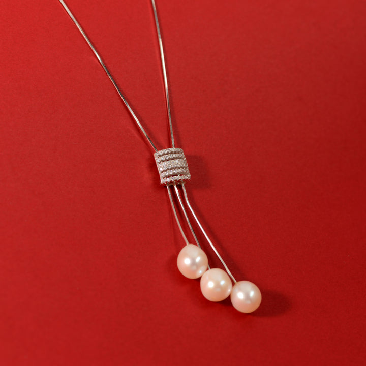 Pearl Cascade Slide Necklace