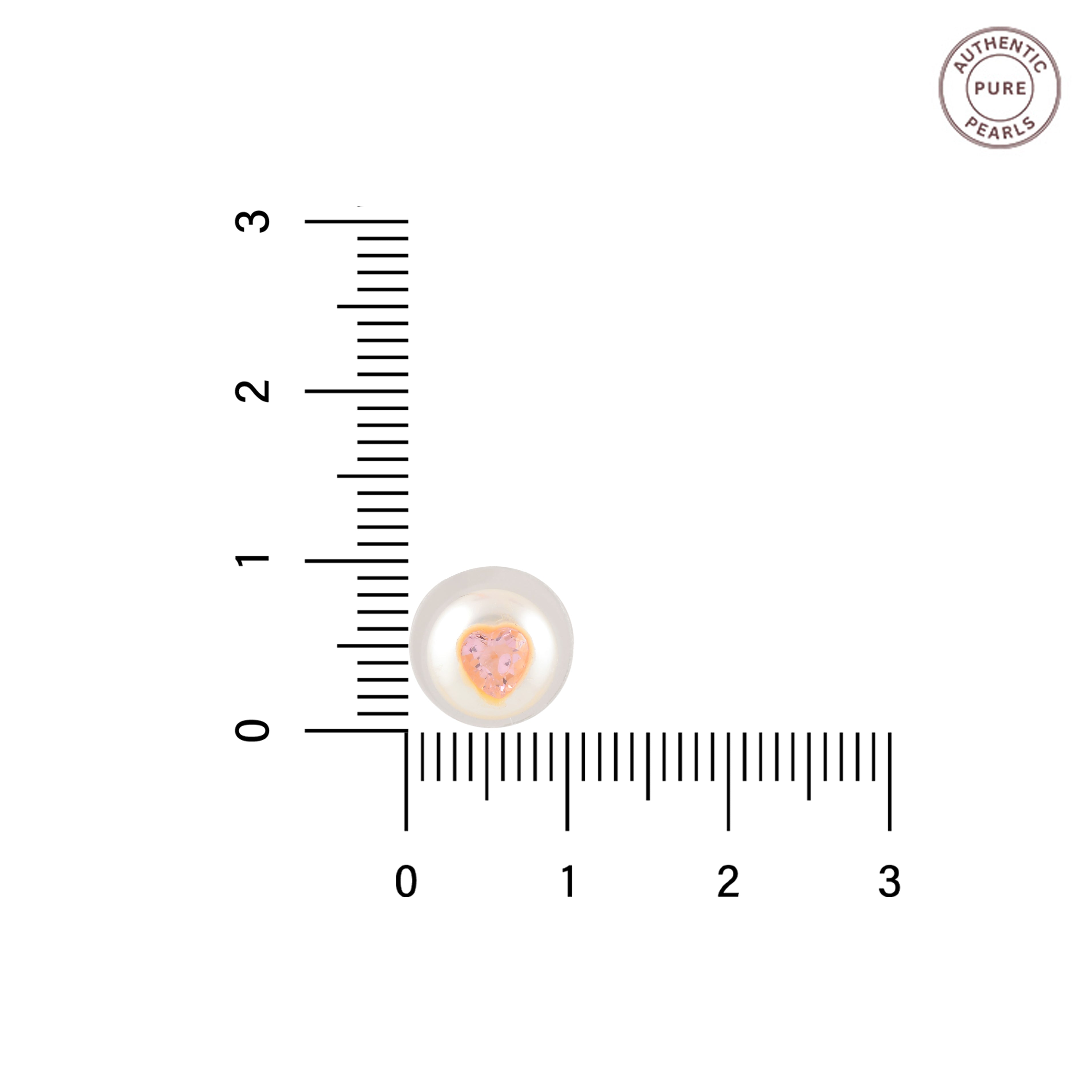 Blush Heart Pearl Studs ( Pink Heart CZ Button Pearl Stud Earrings )