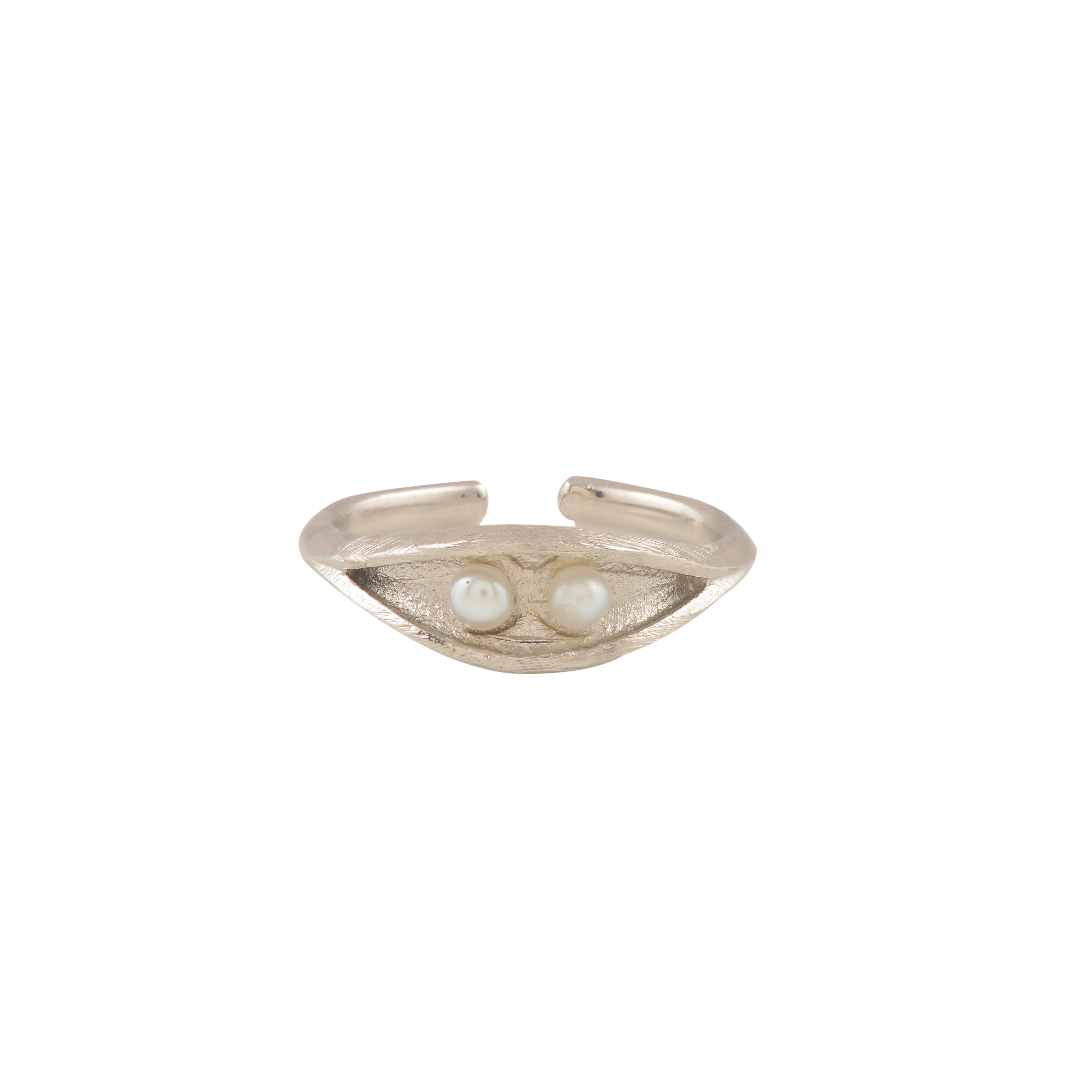 Twin Curve (Open Pearl Ring)