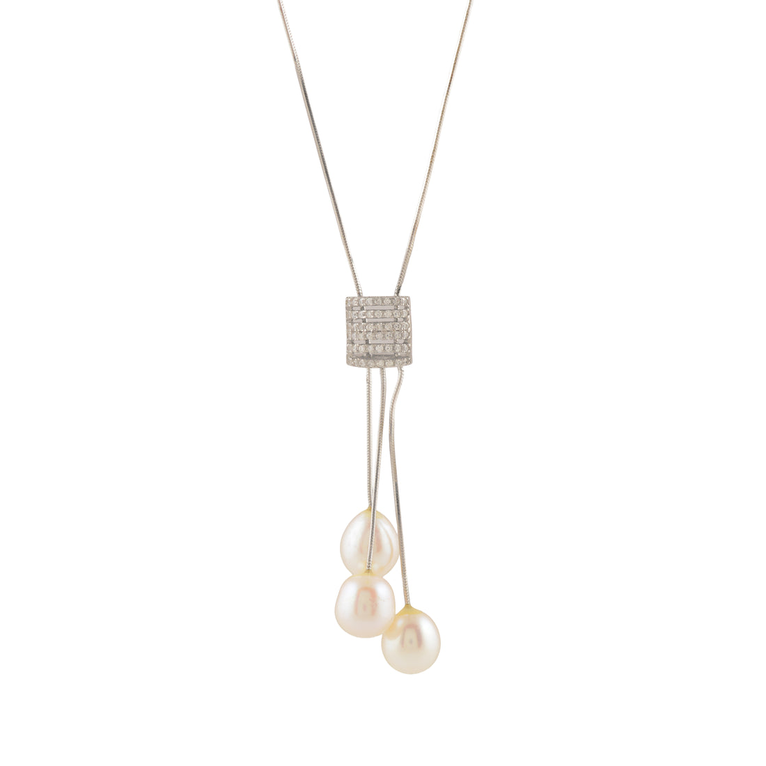 Pearl Cascade Slide Necklace