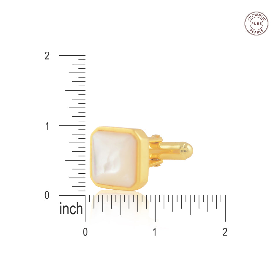 Square Pearl Cufflinks (pearl cufflink)