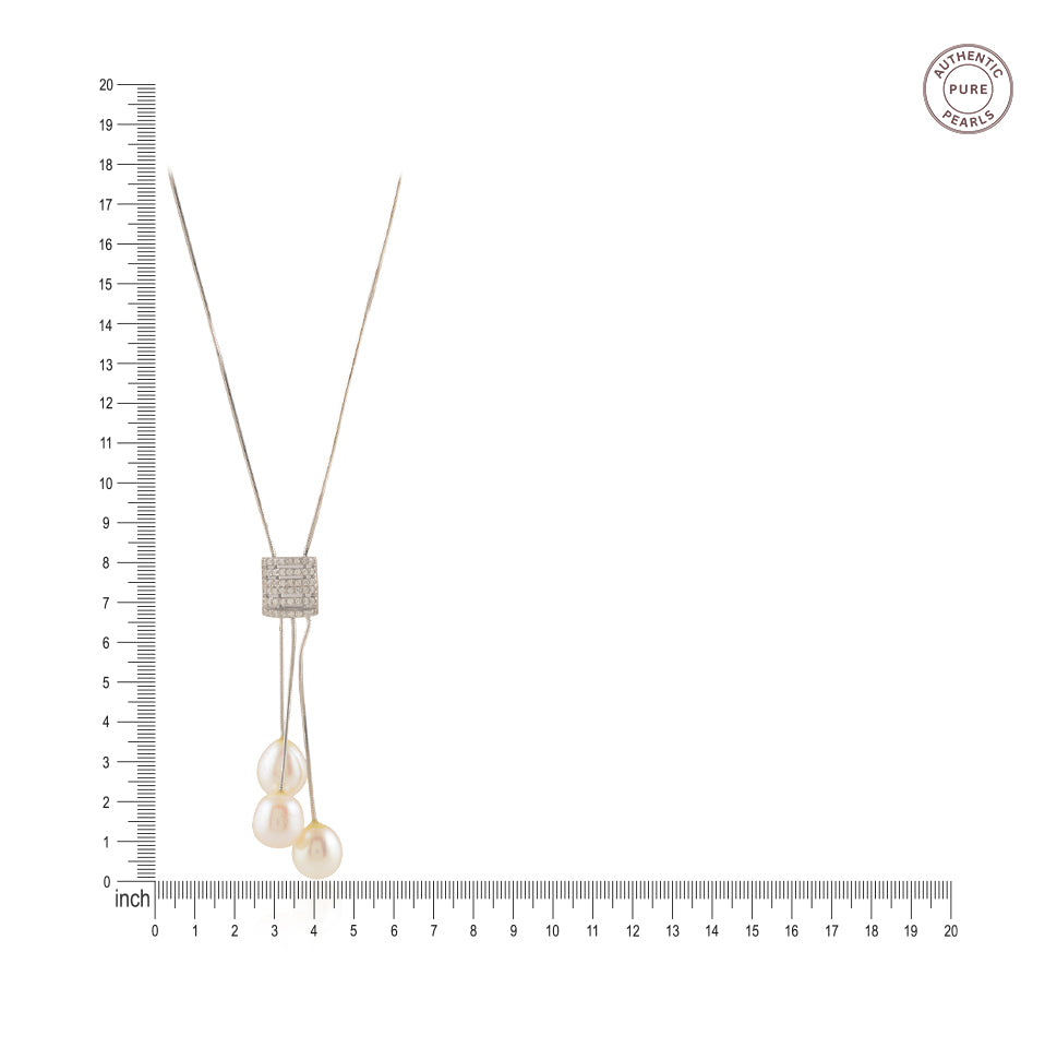 Pearl Cascade Slide Necklace