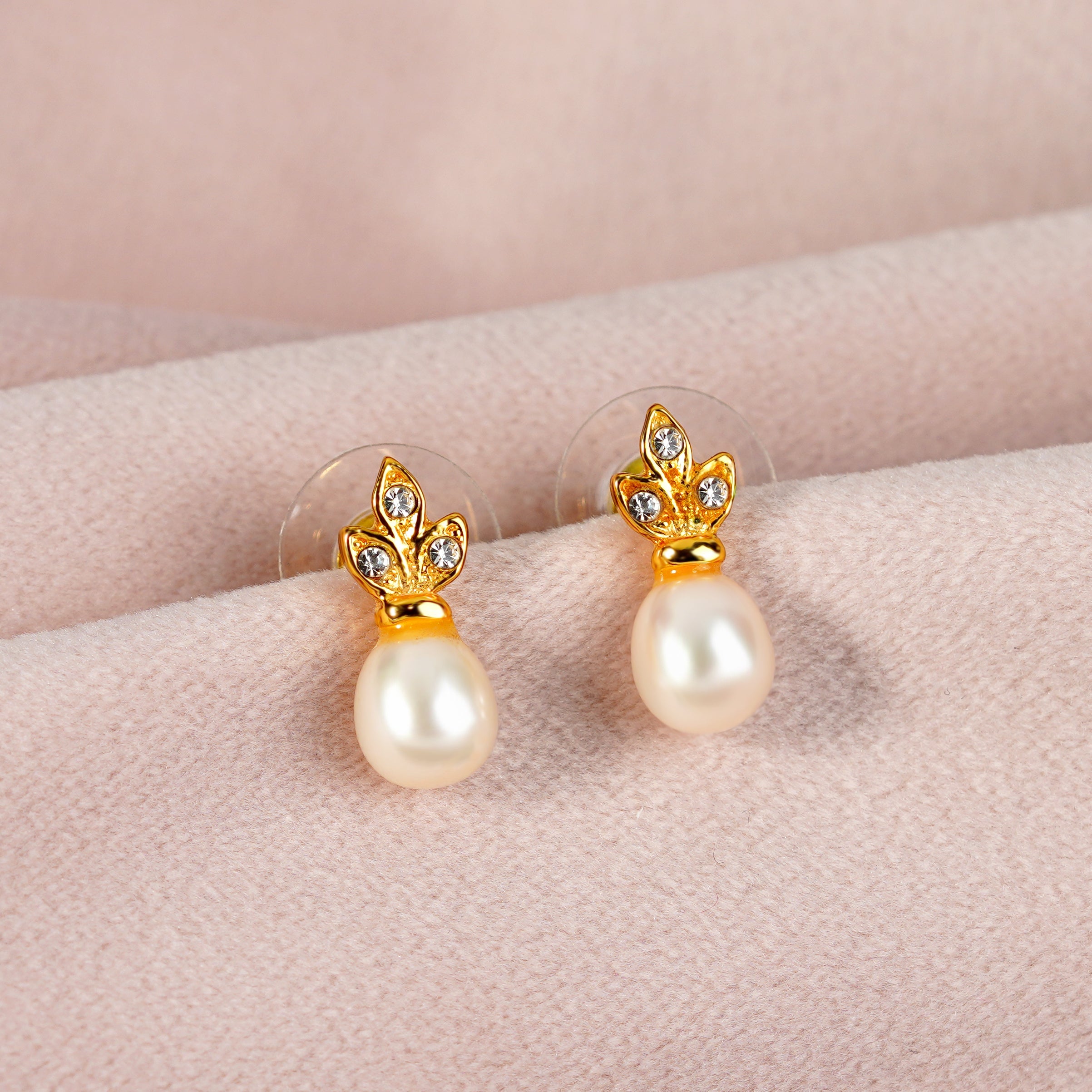Drop Pearl Studs Earrings - Krishna Jewellers Pearls and Gems