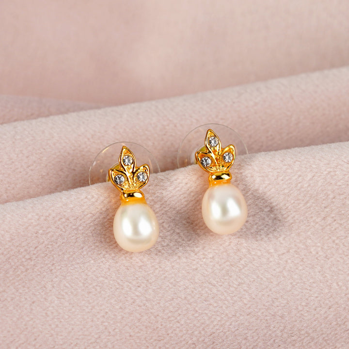 Drop Pearl Studs Earrings - Krishna Jewellers Pearls and Gems