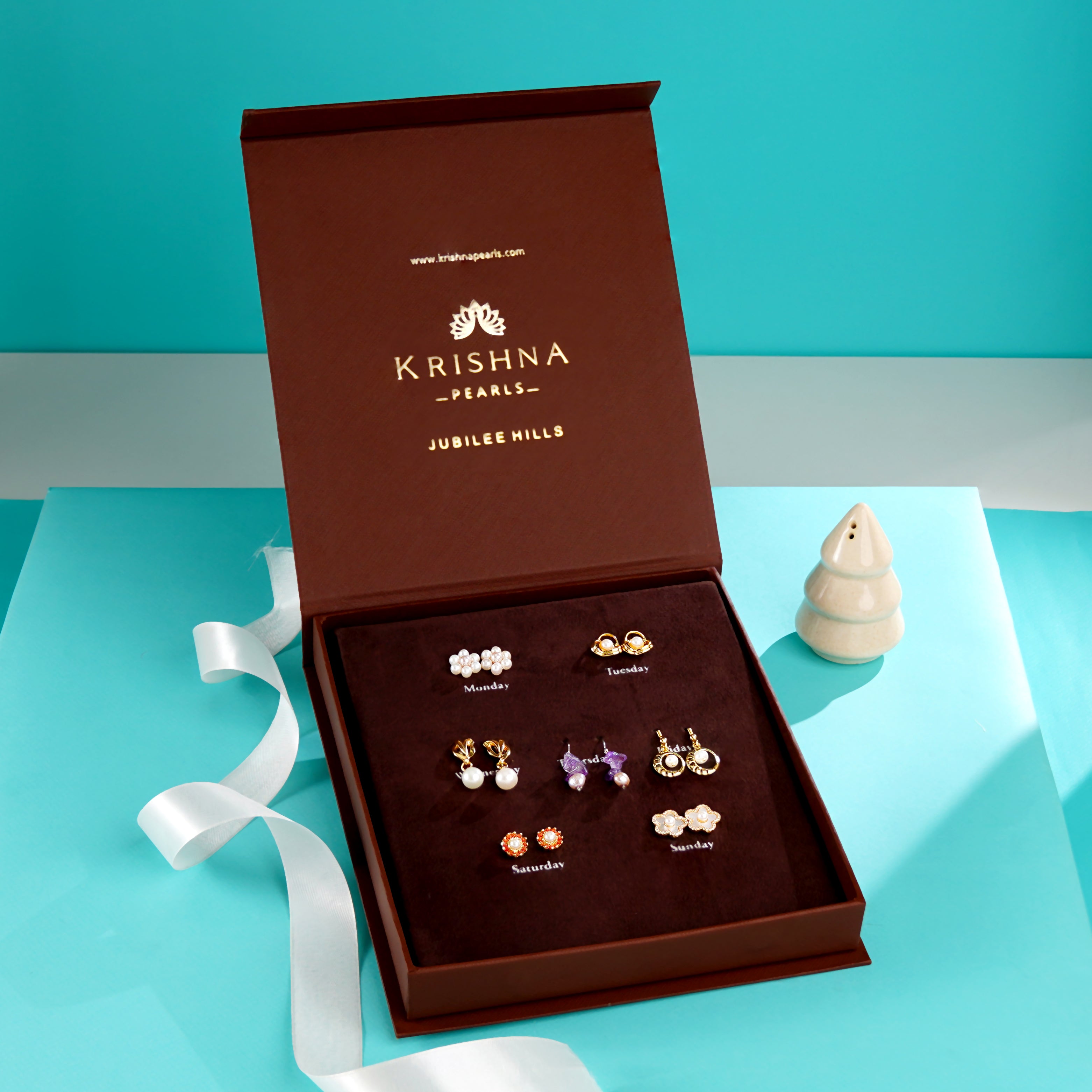 Rozana – The Everyday Stud Edit (Curated Pearl & Stone Stud Earrings Gift Box)
