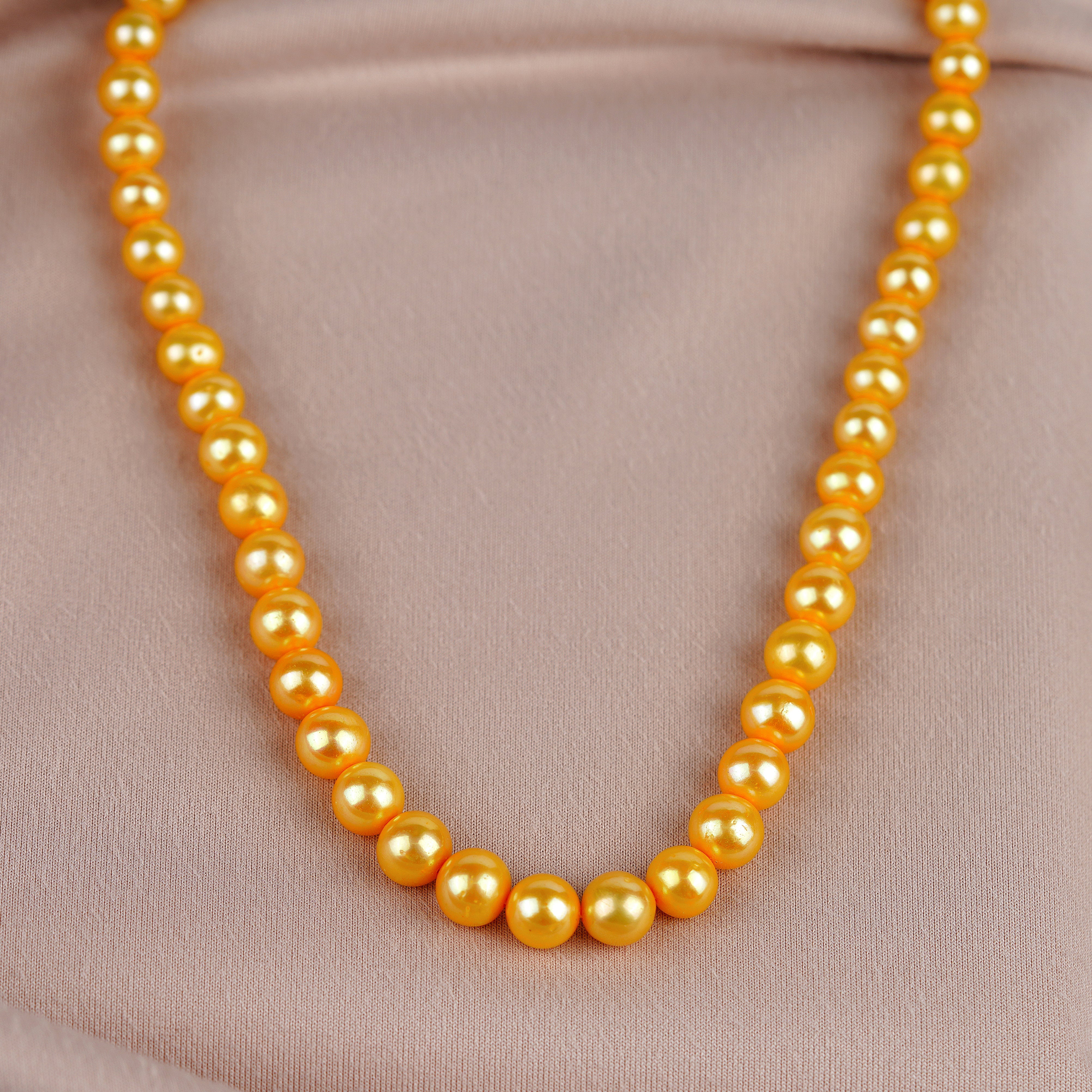 Luminous Yellow Pearls Necklace - Krishna Jewellers Pearls and Gems