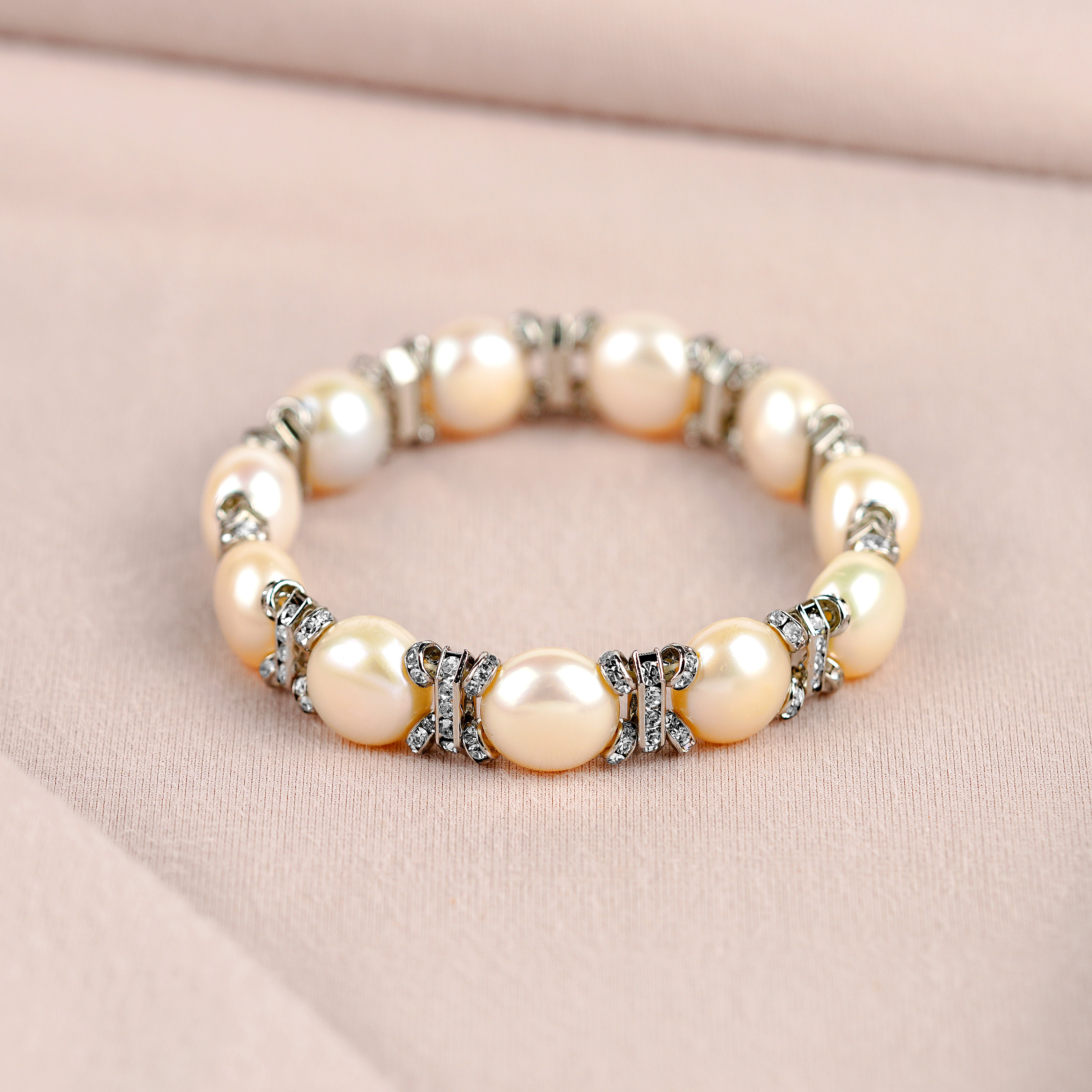 Silver Link Freshwater Pearl Bracelet - Krishna Pearls