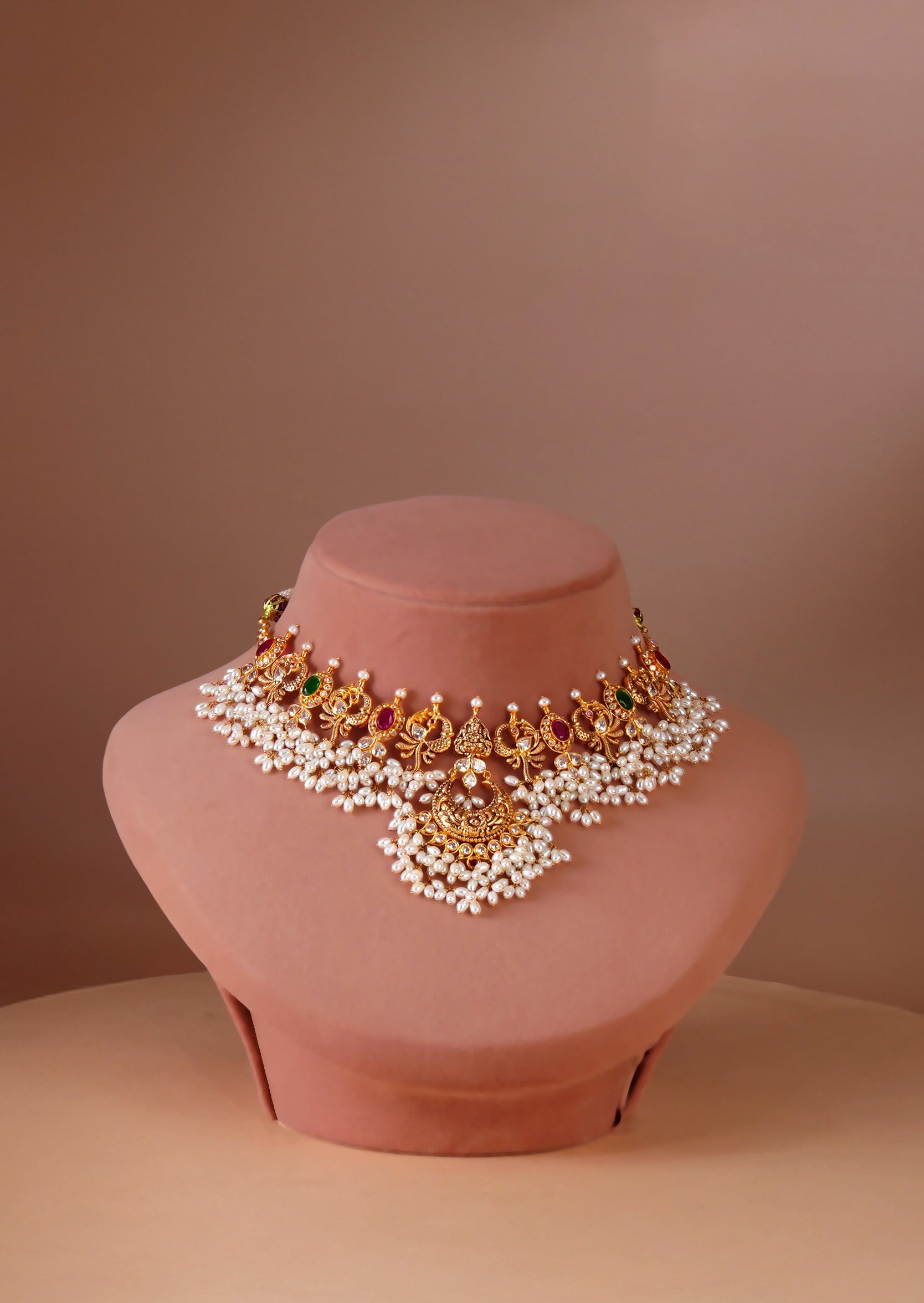 22K Gold Pearl Bridal Choker