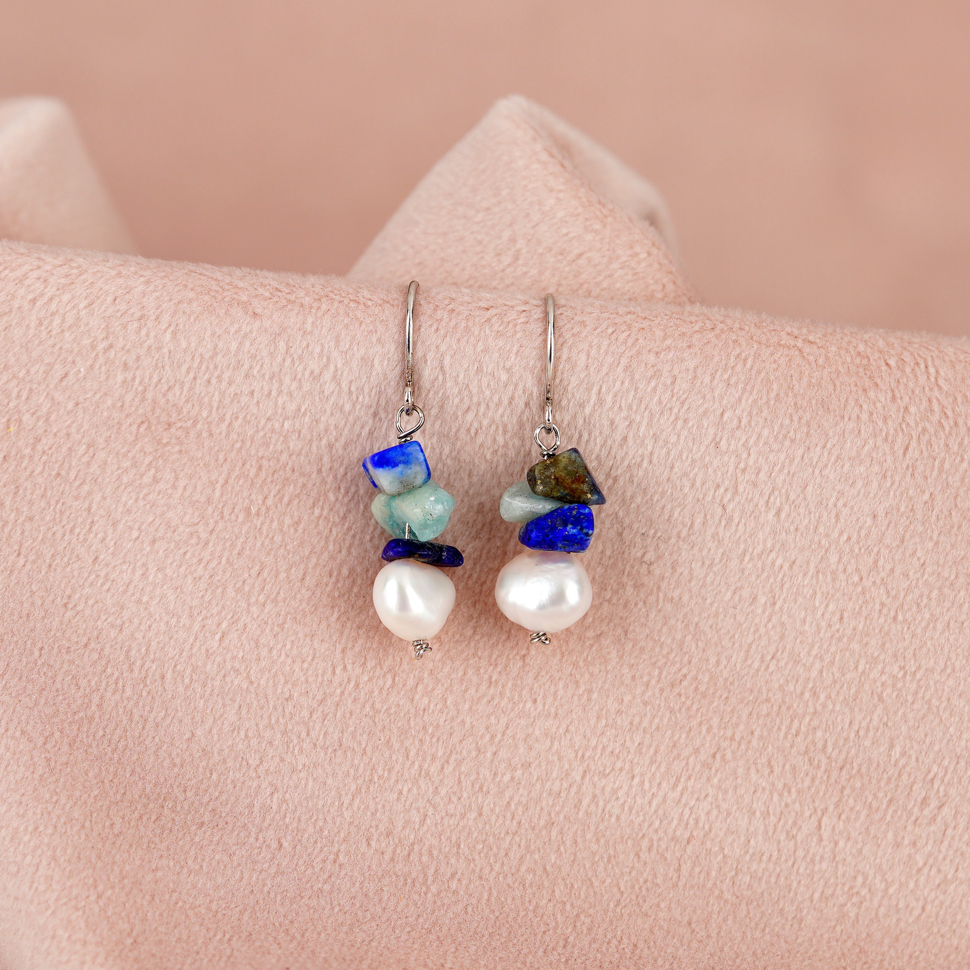 Natural Uneven Pearl J-hoop Earrings - Krishna Jewellers Pearls and Gems