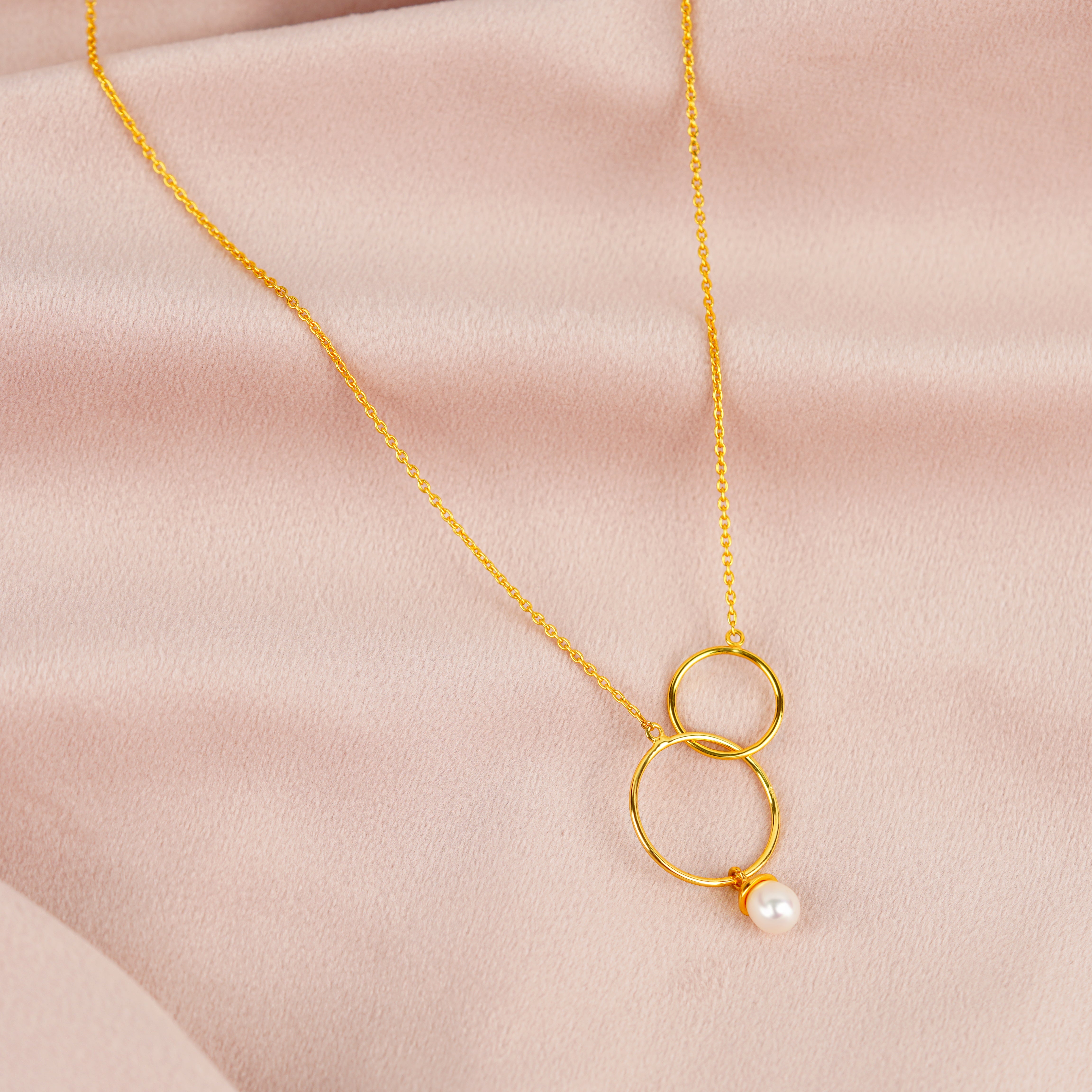 Hanging Pearl Pendant with Silver Chains - Krishna Jewellers Pearls and Gems