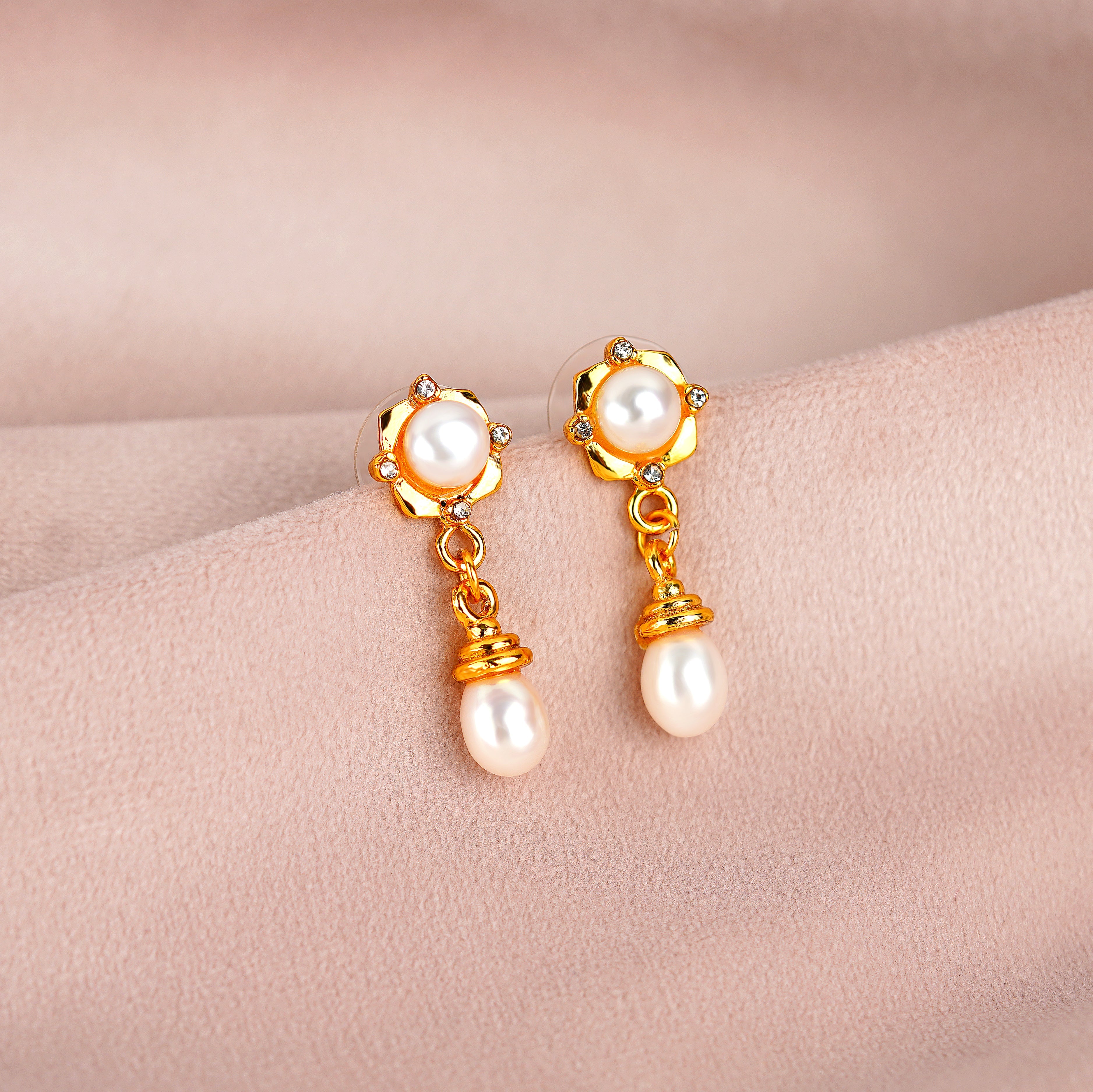 Dazzling Pearl Drop Earrings - Krishna Jewellers Pearls and Gems