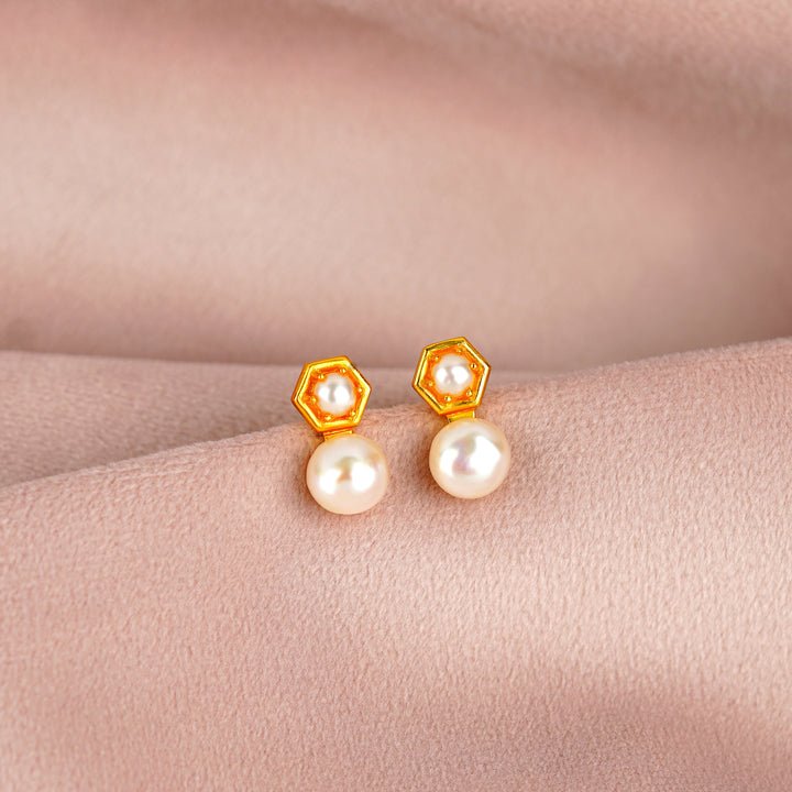 Stud Earrings with the Perfect Pearl - Krishna Jewellers Pearls and Gems