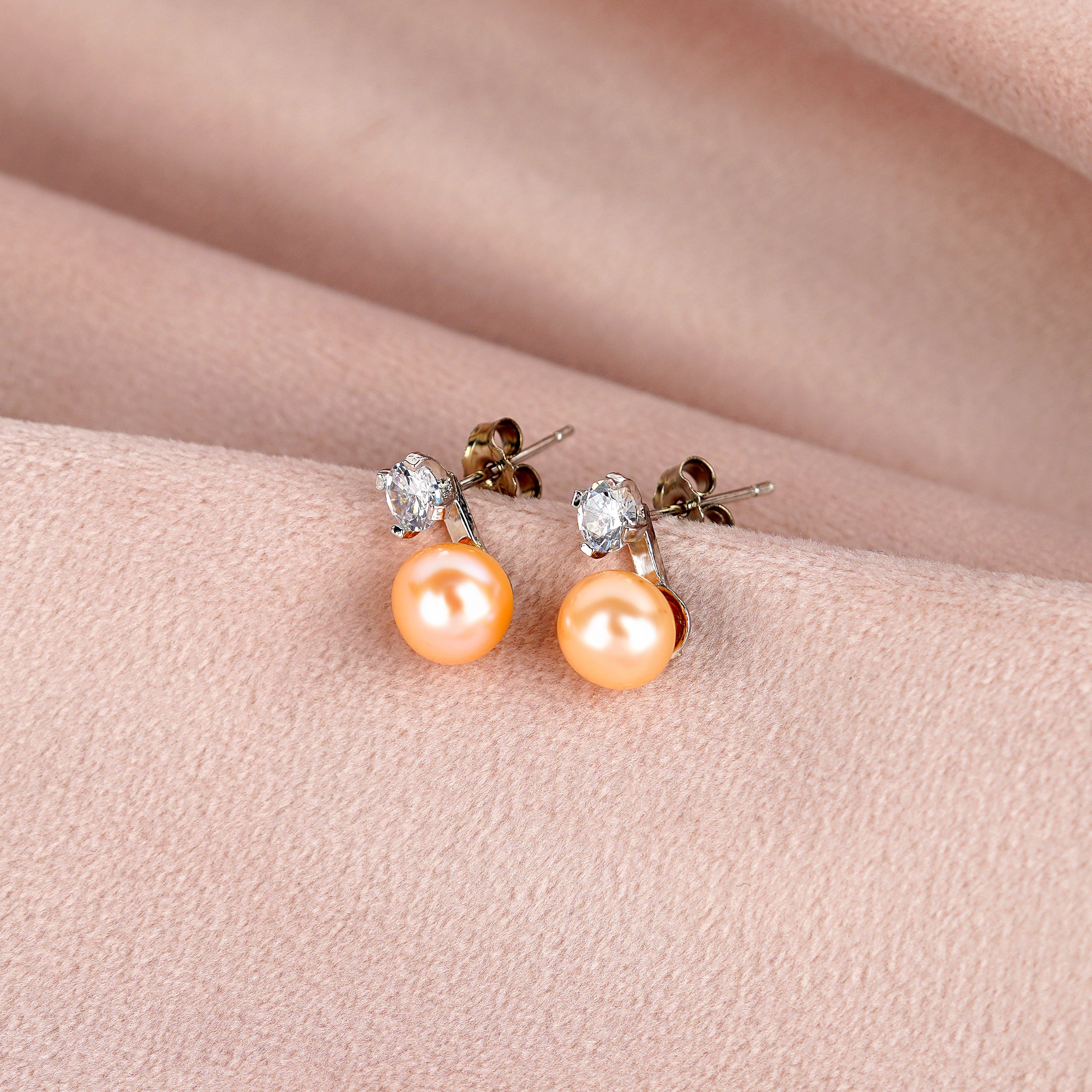 Regal Pinky Pearl Studs - Krishna Jewellers Pearls and Gems