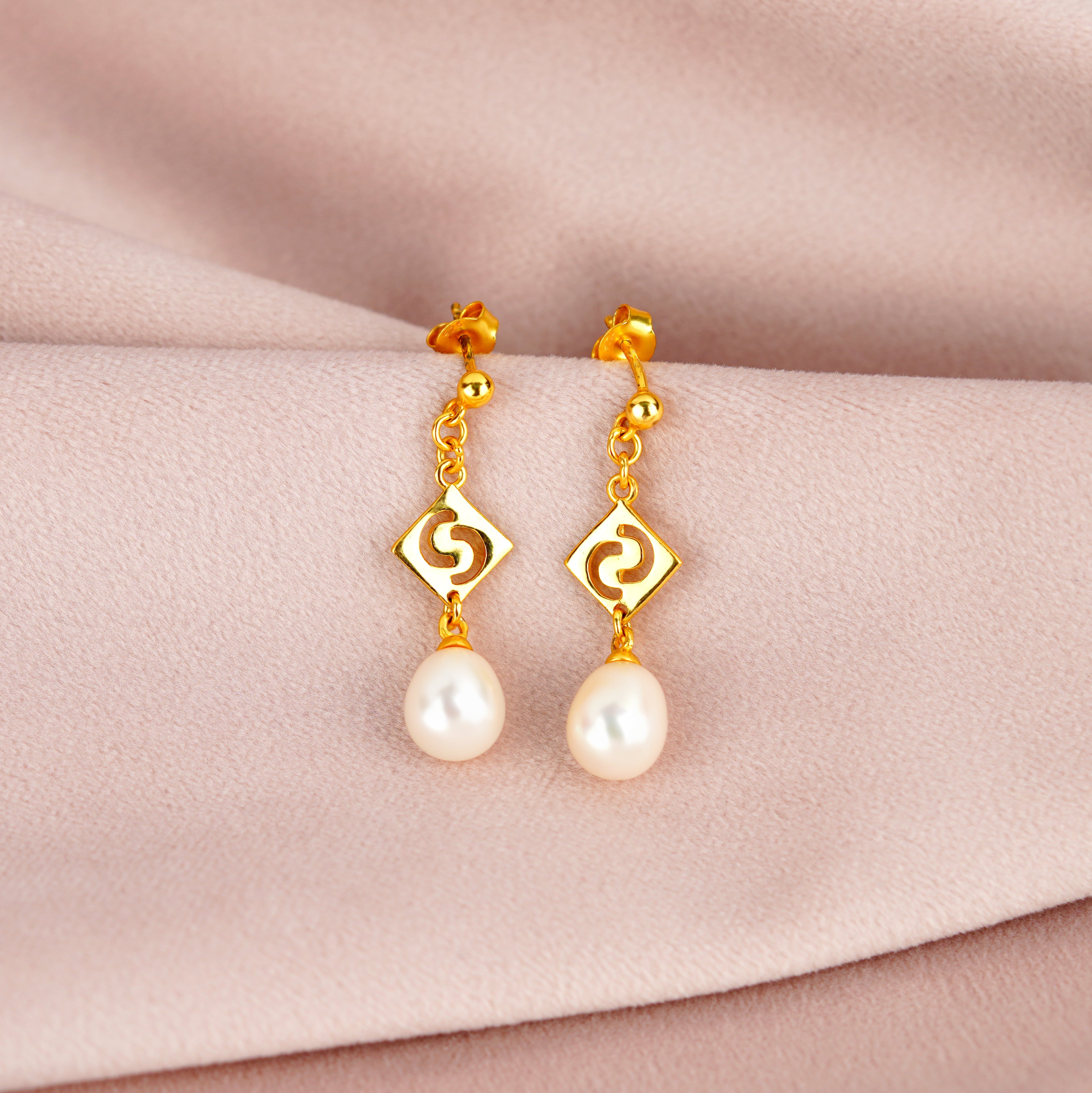 Charming Pearl Drop Earrings - Krishna Jewellers Pearls and Gems