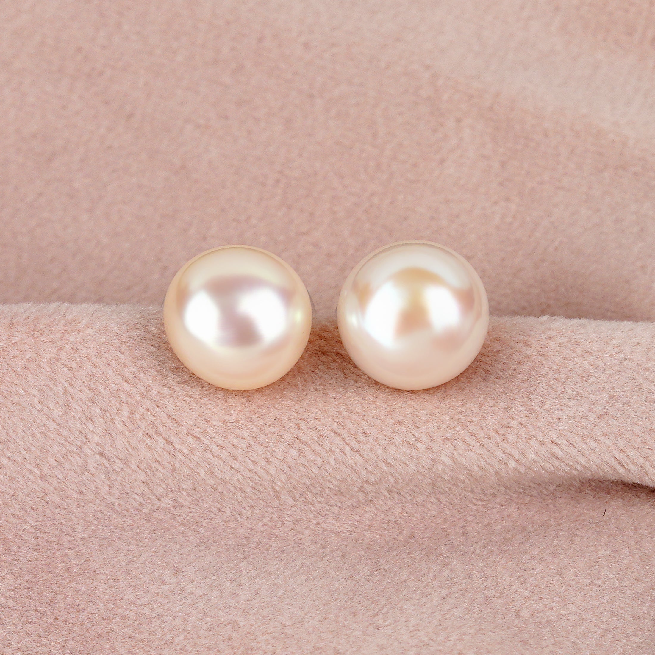 Classic Button Pearl Alloy Earrings - Krishna Pearls