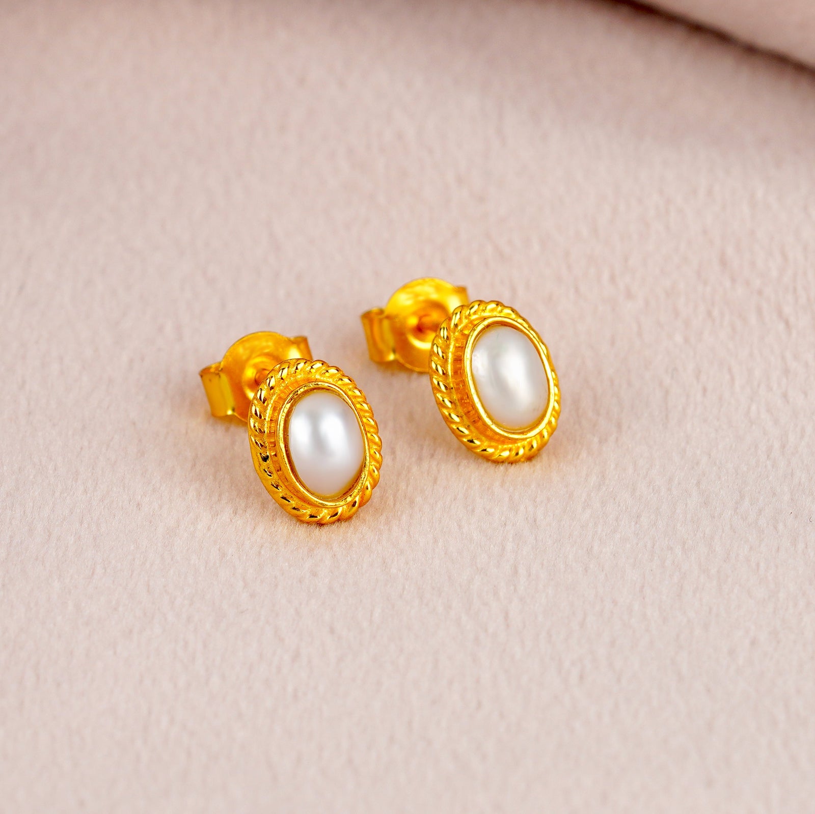 Beautiful Fresh Water Button Pearl Silver Earrings - Krishna Jewellers Pearls and Gems