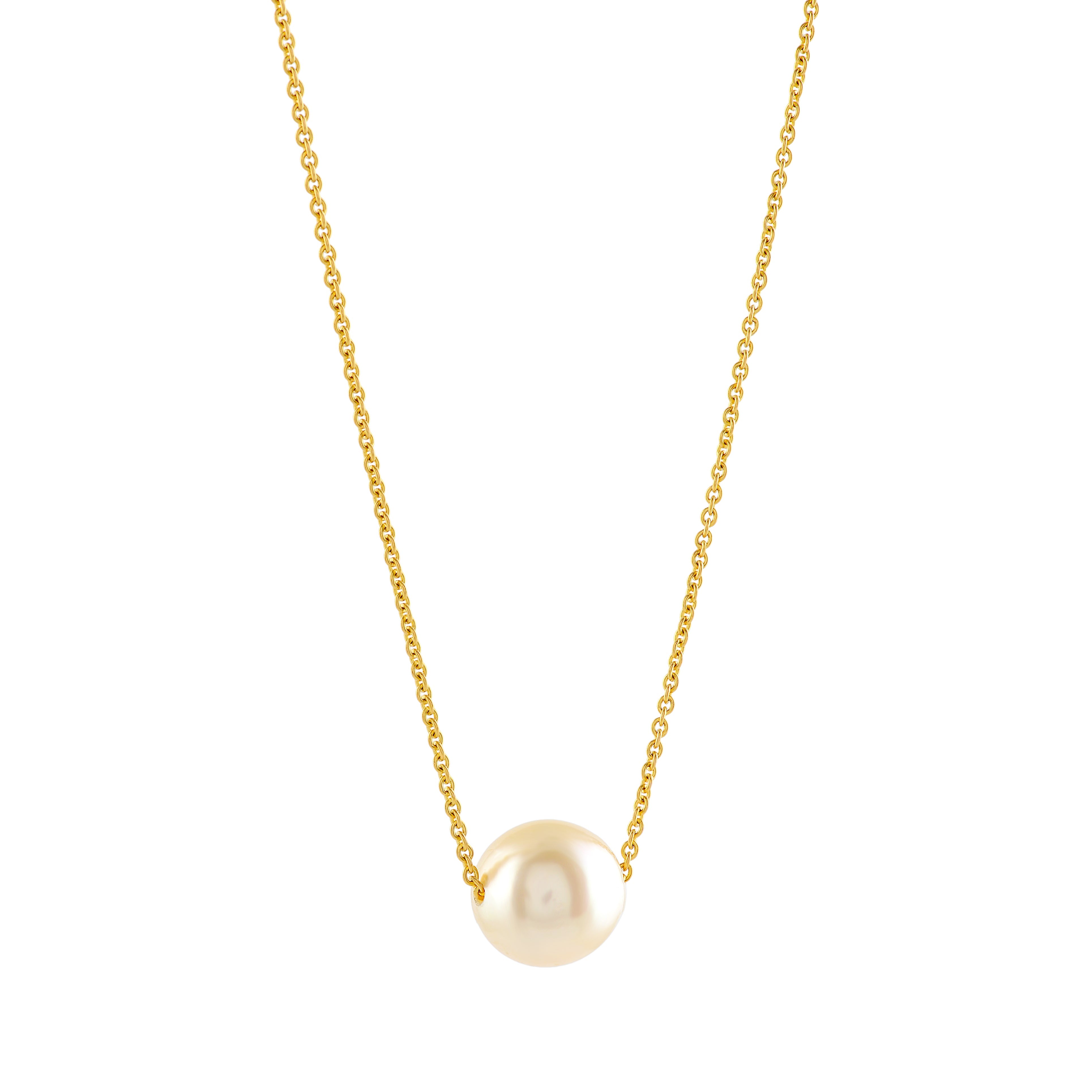 22k Gold Chain Adorned with South Sea Pearl - Krishna Jewellers Pearls and Gems