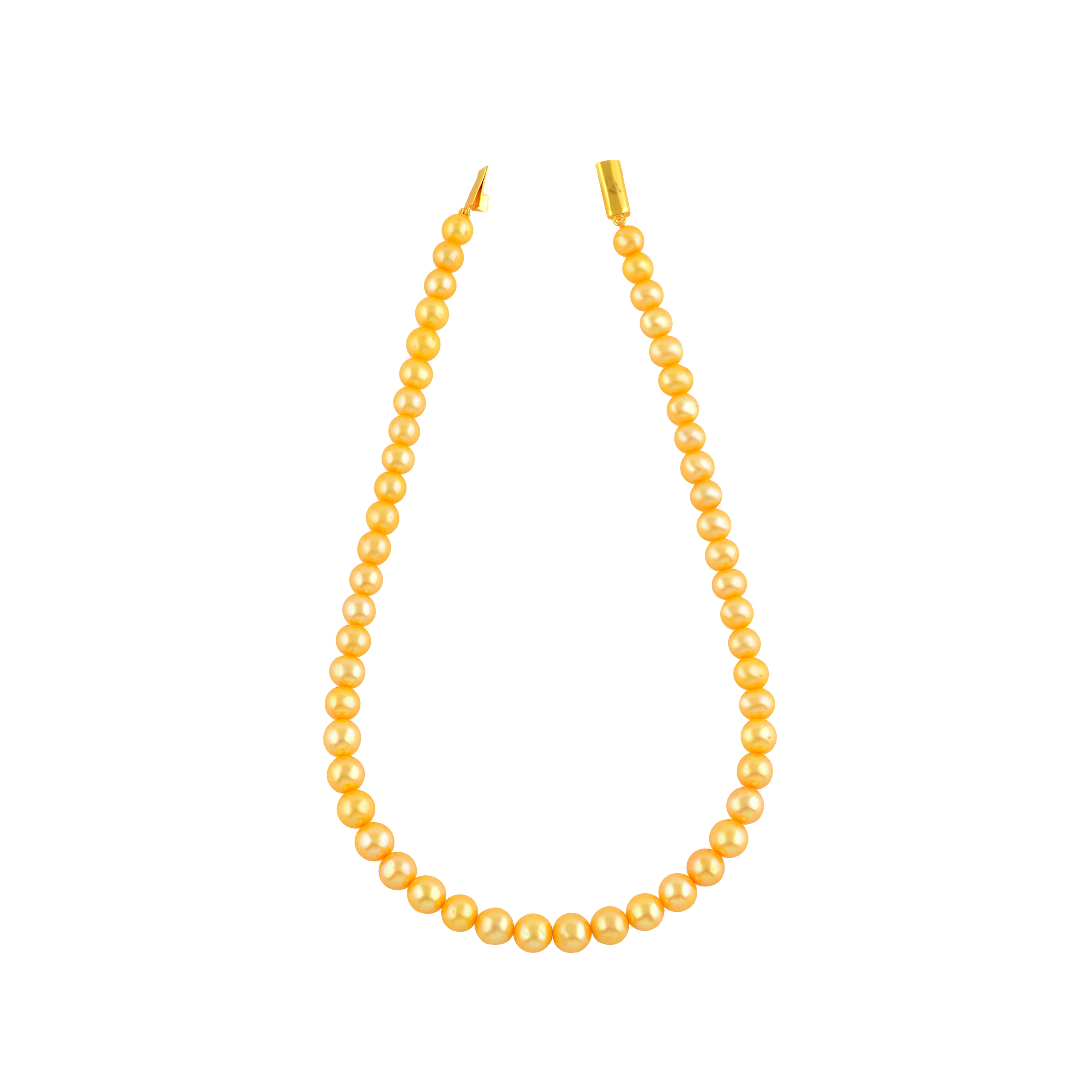 Luminous Yellow Pearls Necklace - Krishna Jewellers Pearls and Gems