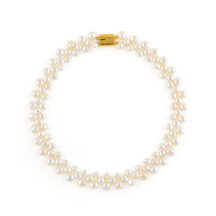 Gorgeous Style Three row twisted pearl bracelet - Krishna Jewellers Pearls and Gems