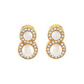 CZ-Stone Pearl Stud Earrings