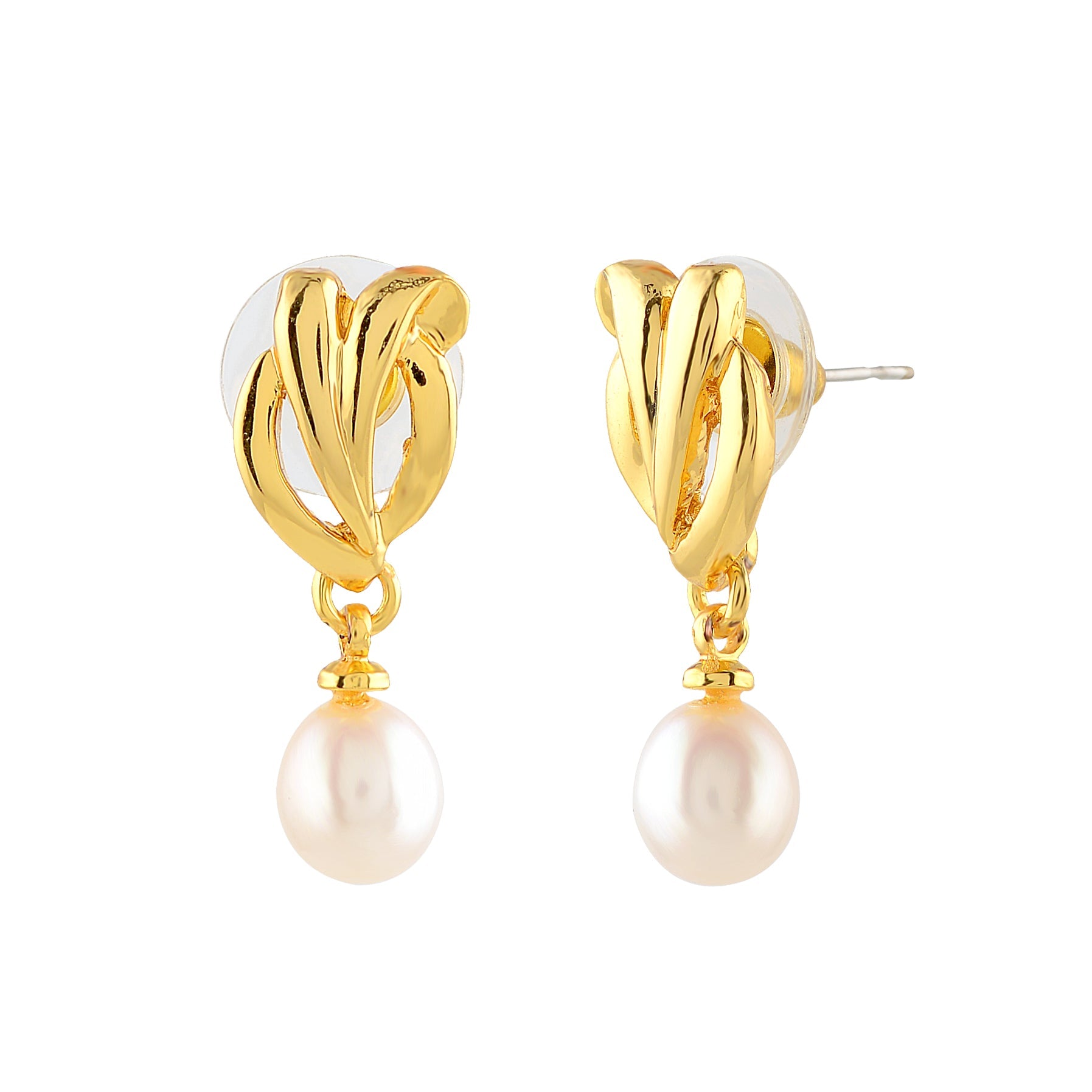 Dainty Knot Pearl Drop Earrings - Krishna Jewellers Pearls and Gems