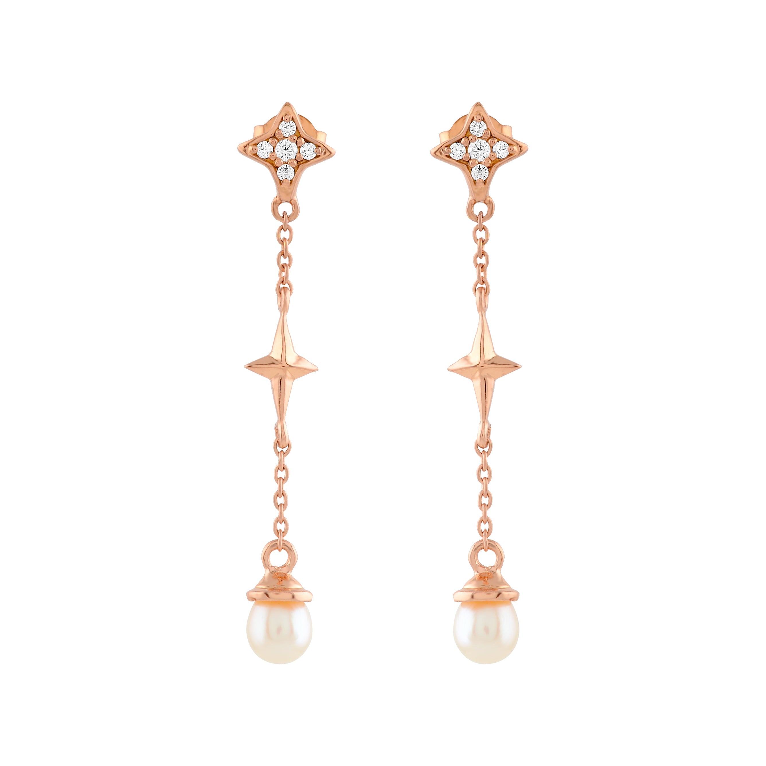 Starling  Hanging Pearl Drop Earrings - Krishna Jewellers Pearls and Gems