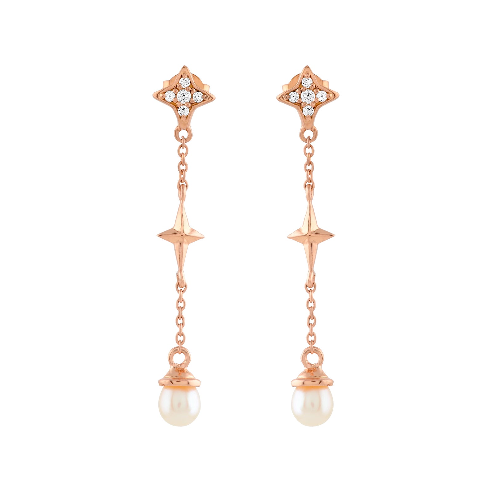 Starling  Hanging Pearl Drop Earrings - Krishna Jewellers Pearls and Gems